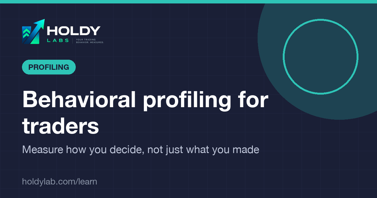 Holdy Lab article cover: behavioral profiling for traders