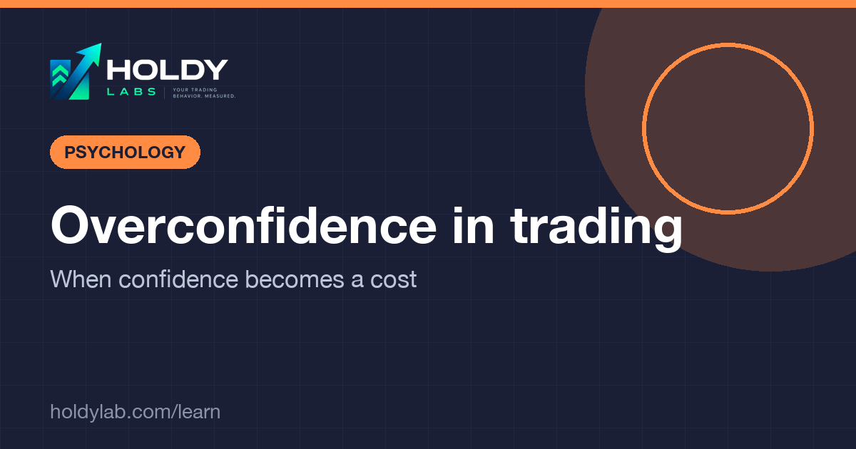 Holdy Lab article cover: overconfidence in trading