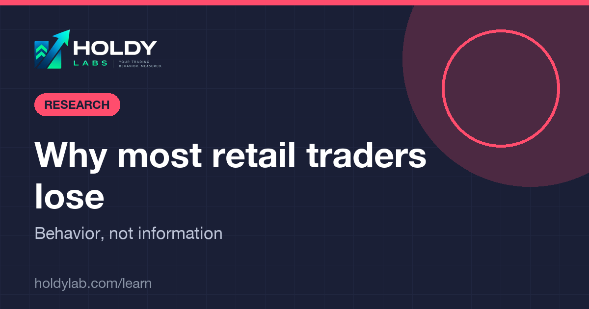 Holdy Lab article cover: why most retail traders lose